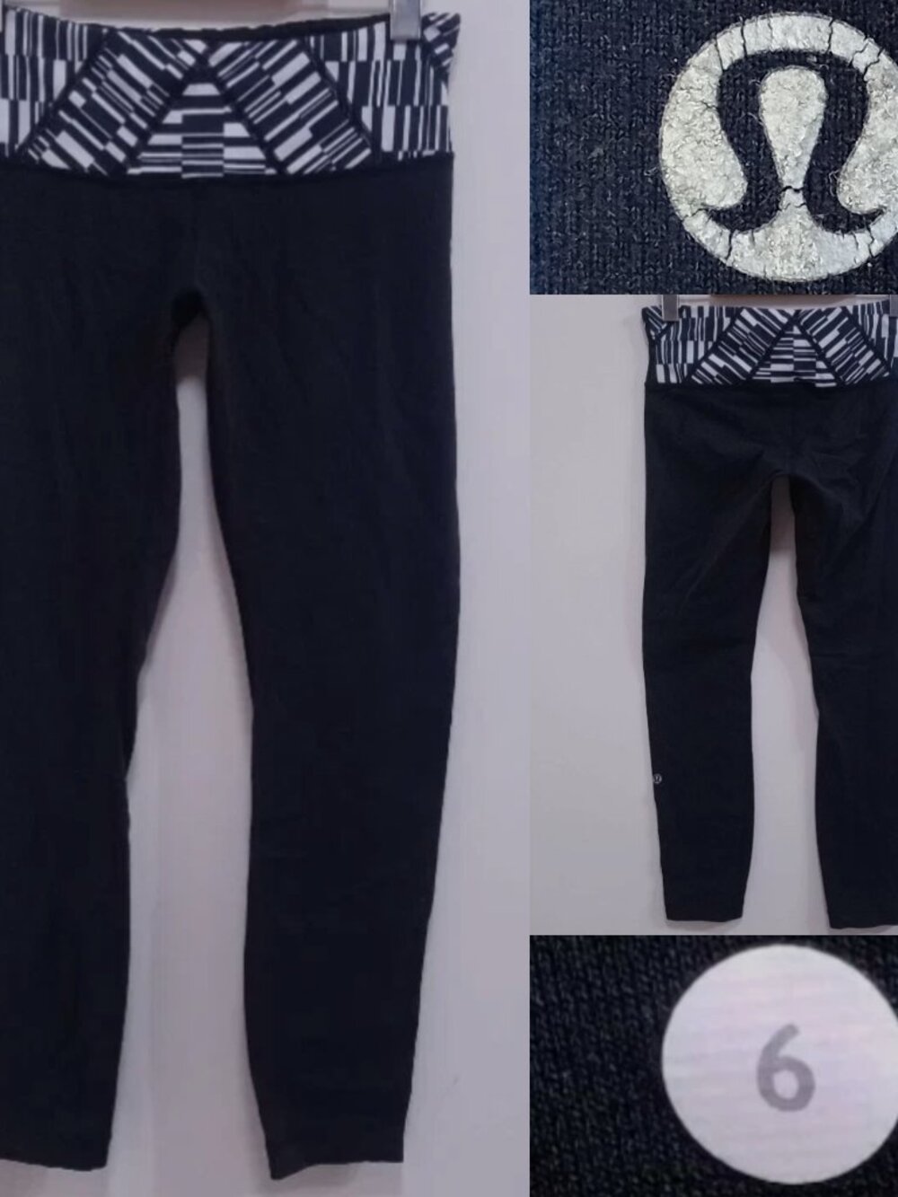 Lululemon Ying Yang Crop Leggings 6 Small Wunder Skinny Pants Under